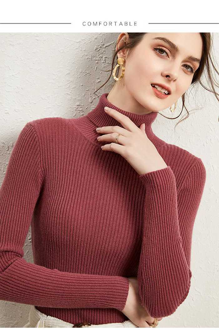 タートルネック ニットセーター レディース 伸縮性 レディース リブ 秋冬服着痩せ トップス リブ セーター タートルネック 新作 暖か おしゃれ 