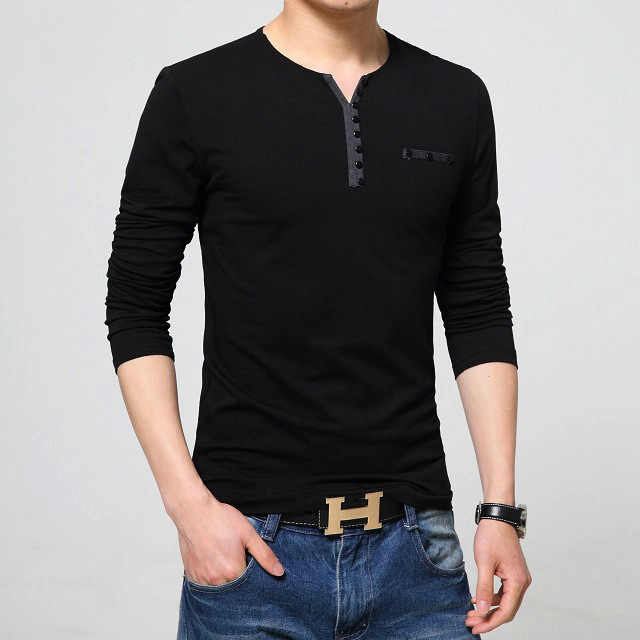 Tシャツ メンズ 秋 長袖 無地 Vネック 春 大きいサイズ トップス カジュアル ストレッチ シンプル 綿Tシャツ 