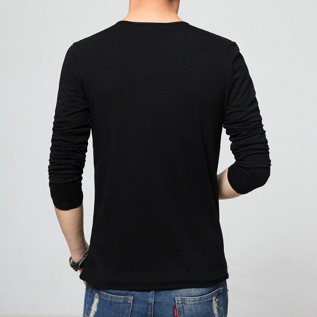 Tシャツ メンズ 秋 長袖 無地 Vネック 春 大きいサイズ トップス カジュアル ストレッチ シンプル 綿Tシャツ 