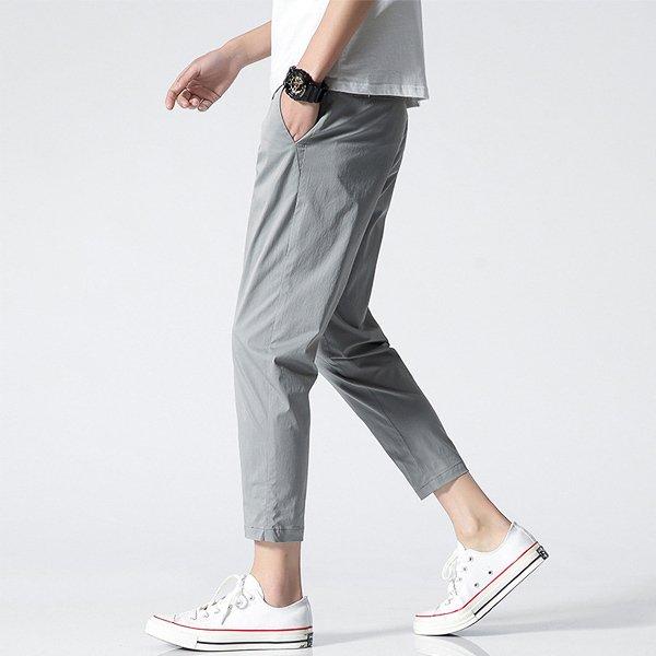 パンツ アンクルパンツ メンズ ボ無地 綿 9分丈 快適 ベージュ シンプル 20。 予約9 10 春 ストレッチ チノパン 黒 2 夏 グレー 