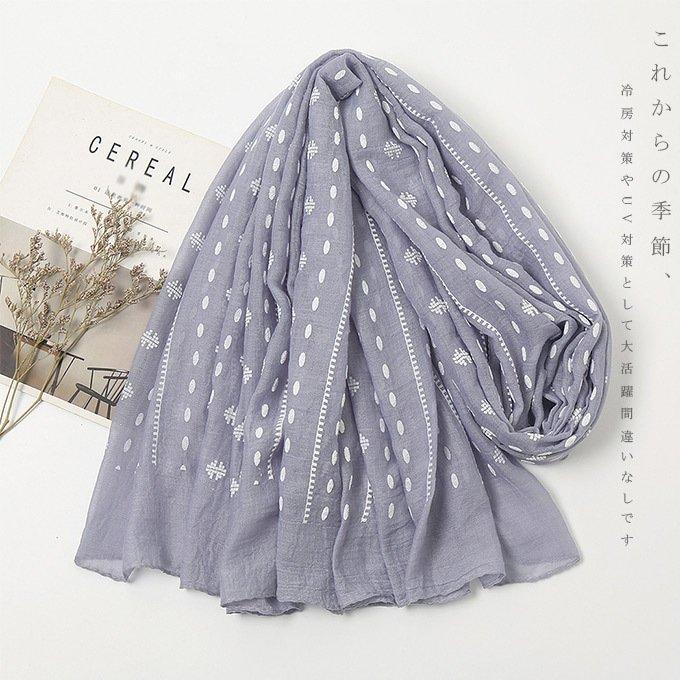 刺繍ストール レディース 薄手 春 夏 ストール 大判 スカーフ 