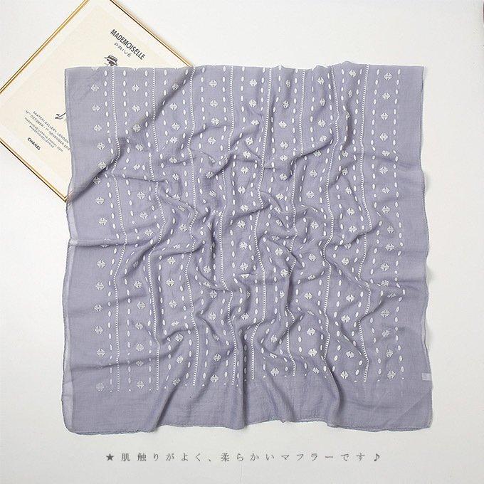 刺繍ストール レディース 薄手 春 夏 ストール 大判 スカーフ 