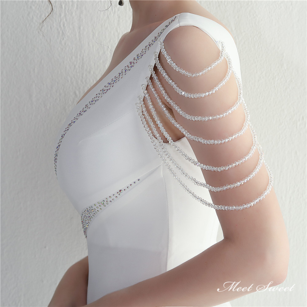 カラードレス マーメイドドレス ワンショルダー ビーズ パーティードレス イブニングドレス 発表会 結婚式 サテン 二次会 ファスナー ウェディングドレス 