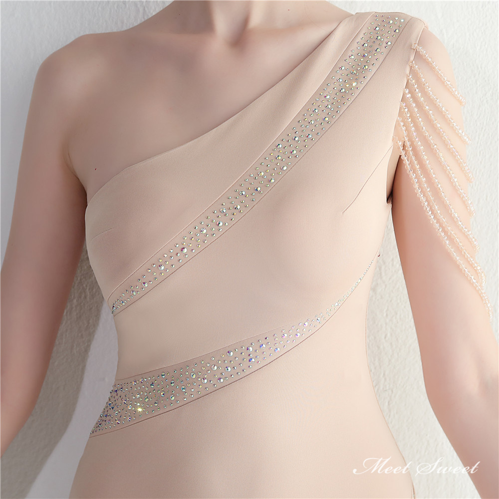 カラードレス マーメイドドレス ワンショルダー ビーズ パーティードレス イブニングドレス 発表会 結婚式 サテン 二次会 ファスナー ウェディングドレス 