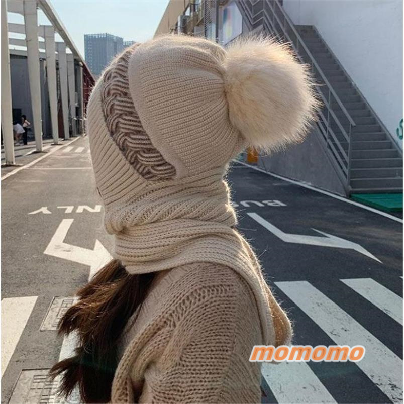 レディースファッション ニット帽 帽子 レディース ニットキャップ マフラー 韓国風 ポンポン 暖か 防風 冬 高級感 スヌード付き 防寒 厚手 アウトドア 