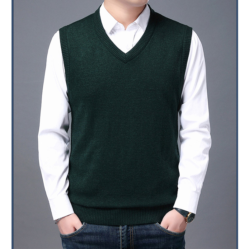 ニットベスト メンズ Vネック 袖なしセーター 無地 ゆったり ビジネスベスト トップス 洗える 紳士服 20代30代40代 カジュアル 男性 春秋冬 プルオーバー ベスト
