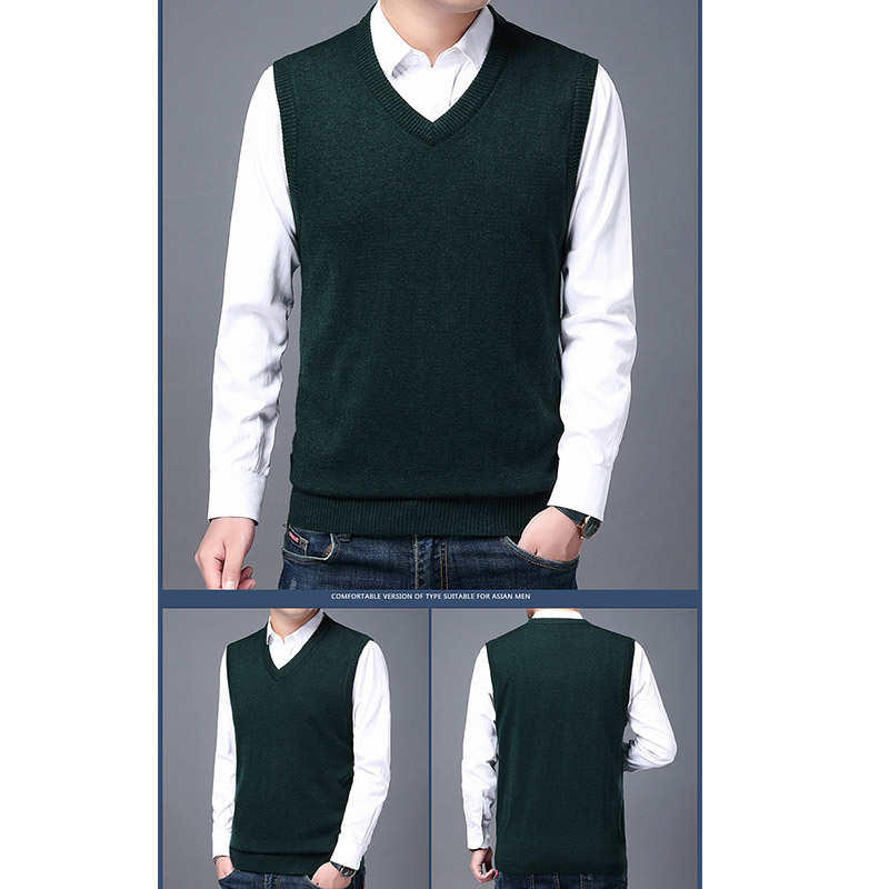 ニットベスト メンズ Vネック 袖なしセーター 無地 ゆったり ビジネスベスト トップス 洗える 紳士服 20代30代40代 カジュアル 男性 春秋冬 プルオーバー ベスト