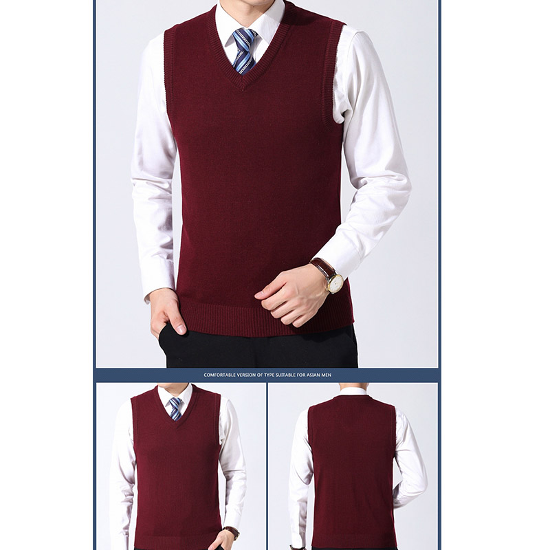 ニットベスト メンズ Vネック 袖なしセーター 無地 ゆったり ビジネスベスト トップス 洗える 紳士服 20代30代40代 カジュアル 男性 春秋冬 プルオーバー ベスト