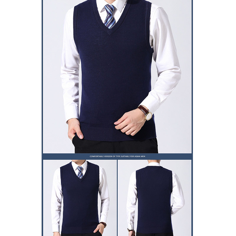 ニットベスト メンズ Vネック 袖なしセーター 無地 ゆったり ビジネスベスト トップス 洗える 紳士服 20代30代40代 カジュアル 男性 春秋冬 プルオーバー ベスト