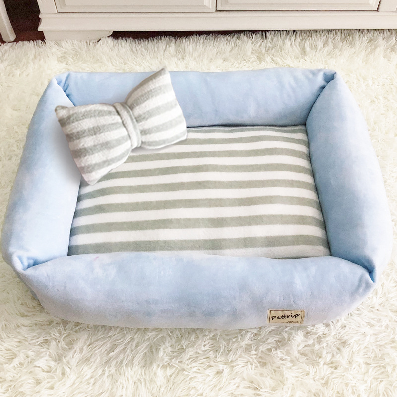 ペットベッド クッション 猫ベッド 枕付き 犬猫兼用 可愛い ぐっすり眠れる選べる３色 ふわふわ 柔らかい 小 中型犬 