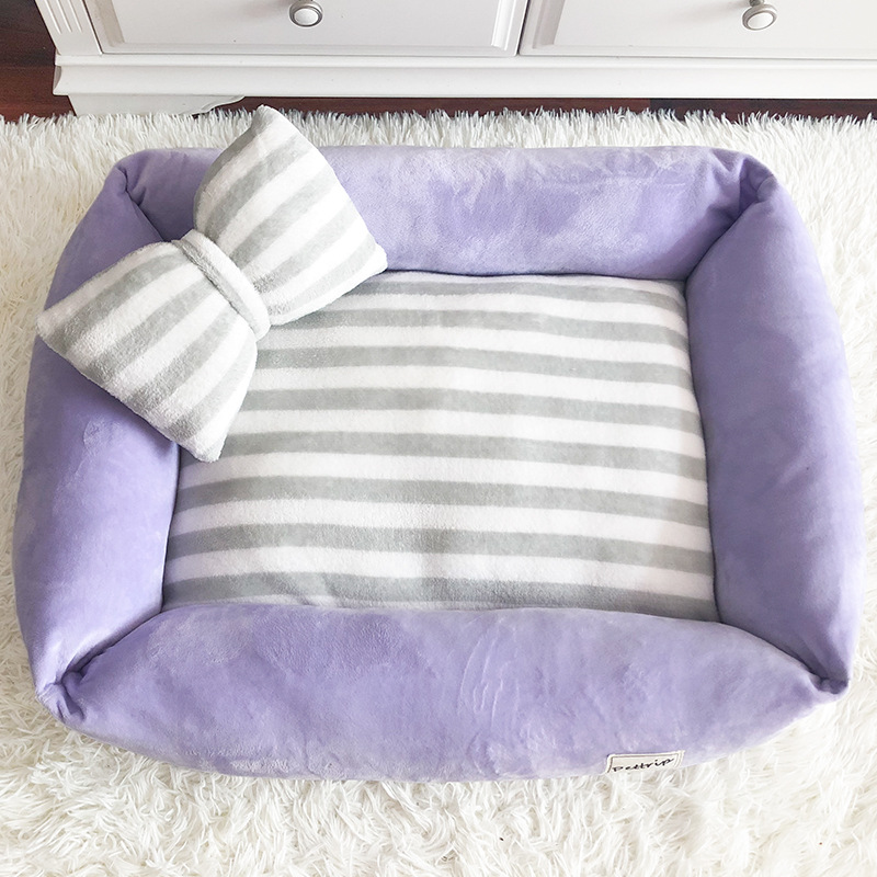 ペットベッド クッション 猫ベッド 枕付き 犬猫兼用 可愛い ぐっすり眠れる選べる３色 ふわふわ 柔らかい 小 中型犬 