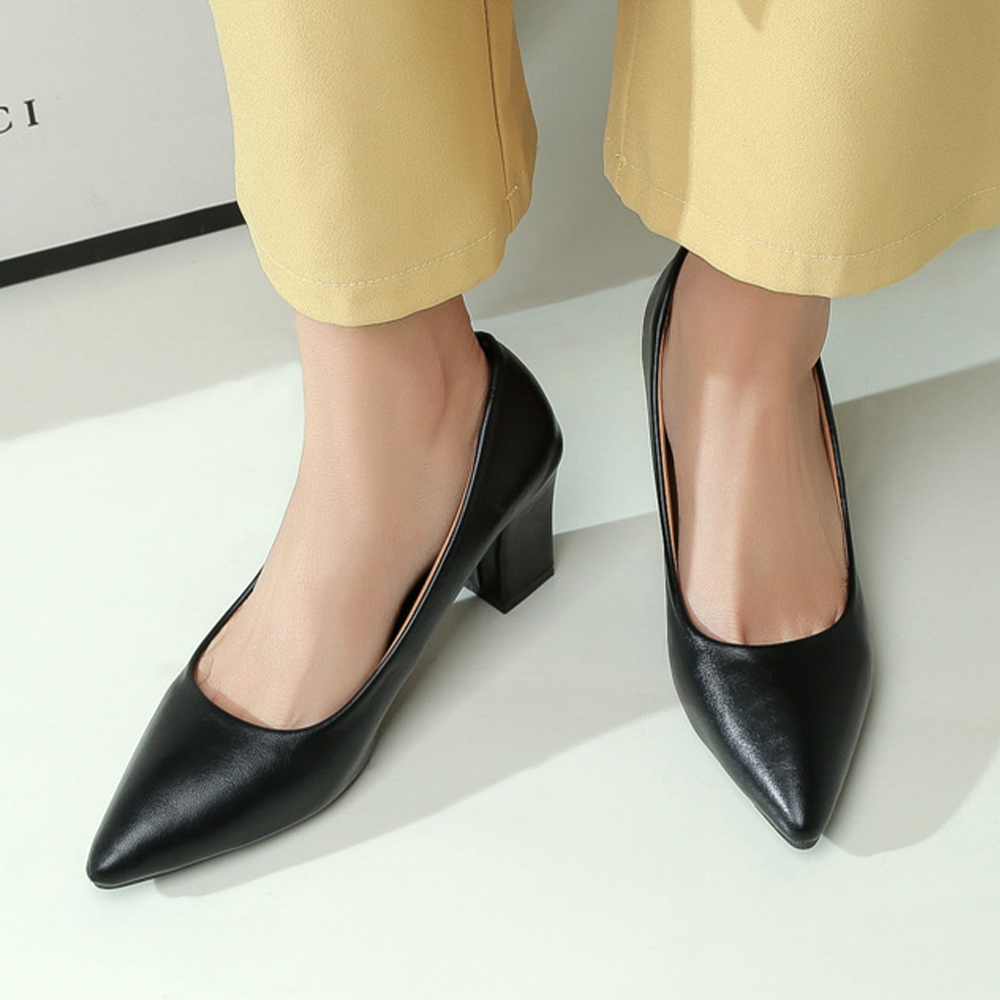 太ヒールパンプス レディース通勤 美脚  