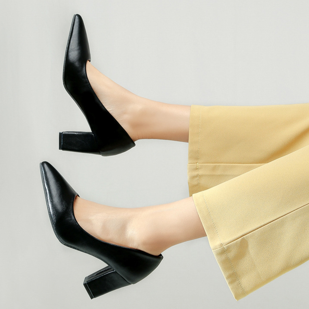 太ヒールパンプス レディース通勤 美脚  