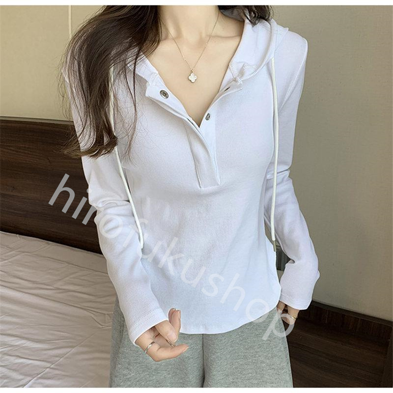 Tシャツ フード付き 長袖 カットソー レディース 春秋 プルオーバー 着痩せ ゆったり おしゃれ 体型カバー カジュアル シンプル 無地 トップス 