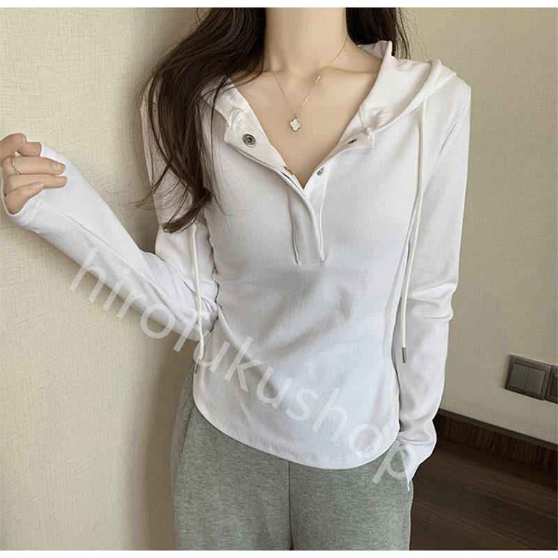 Tシャツ フード付き 長袖 カットソー レディース 春秋 プルオーバー 着痩せ ゆったり おしゃれ 体型カバー カジュアル シンプル 無地 トップス 