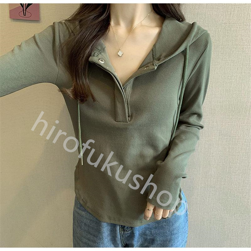 Tシャツ フード付き 長袖 カットソー レディース 春秋 プルオーバー 着痩せ ゆったり おしゃれ 体型カバー カジュアル シンプル 無地 トップス 