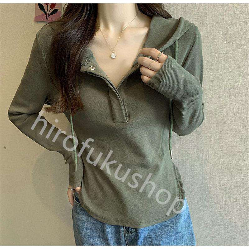 Tシャツ フード付き 長袖 カットソー レディース 春秋 プルオーバー 着痩せ ゆったり おしゃれ 体型カバー カジュアル シンプル 無地 トップス 