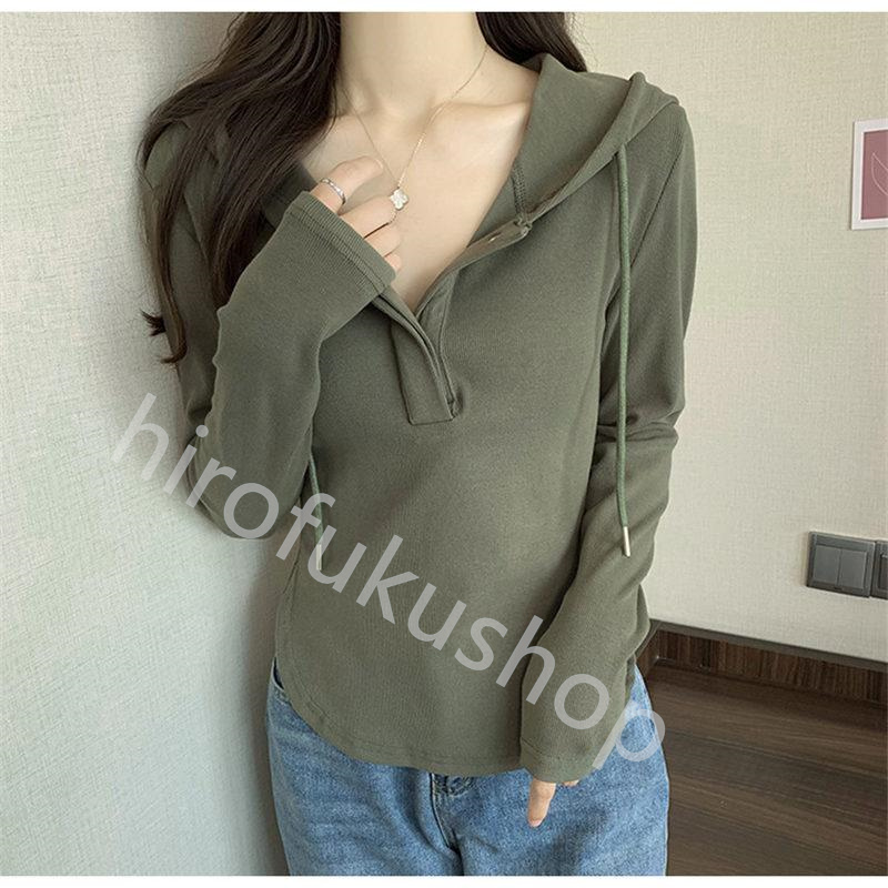 Tシャツ フード付き 長袖 カットソー レディース 春秋 プルオーバー 着痩せ ゆったり おしゃれ 体型カバー カジュアル シンプル 無地 トップス 