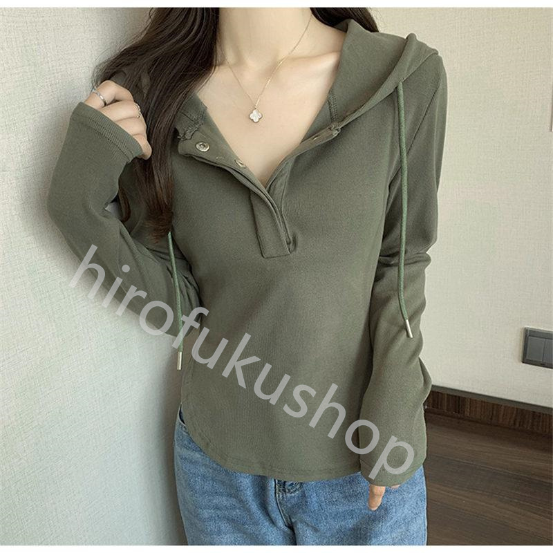 Tシャツ フード付き 長袖 カットソー レディース 春秋 プルオーバー 着痩せ ゆったり おしゃれ 体型カバー カジュアル シンプル 無地 トップス 