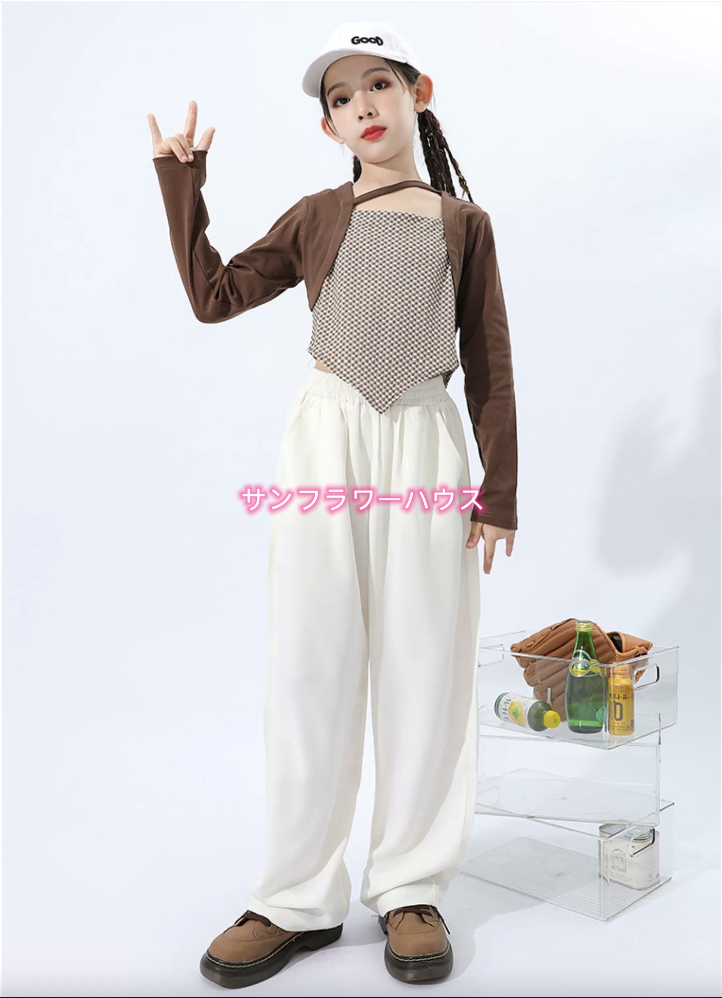 キッズダンス衣装 チアガール ヒップホップ 女の子 へそ出し トップス 舞台服発表会 キッズ ガールズ 練習着 韓国 パンツ 韓国 。 ダンス K-POP 応援団 