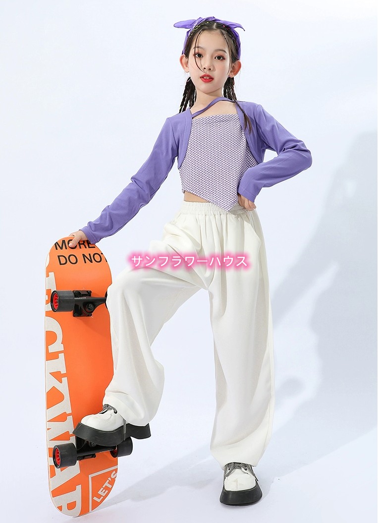 キッズダンス衣装 チアガール ヒップホップ 女の子 へそ出し トップス 舞台服発表会 キッズ ガールズ 練習着 韓国 パンツ 韓国 。 ダンス K-POP 応援団 