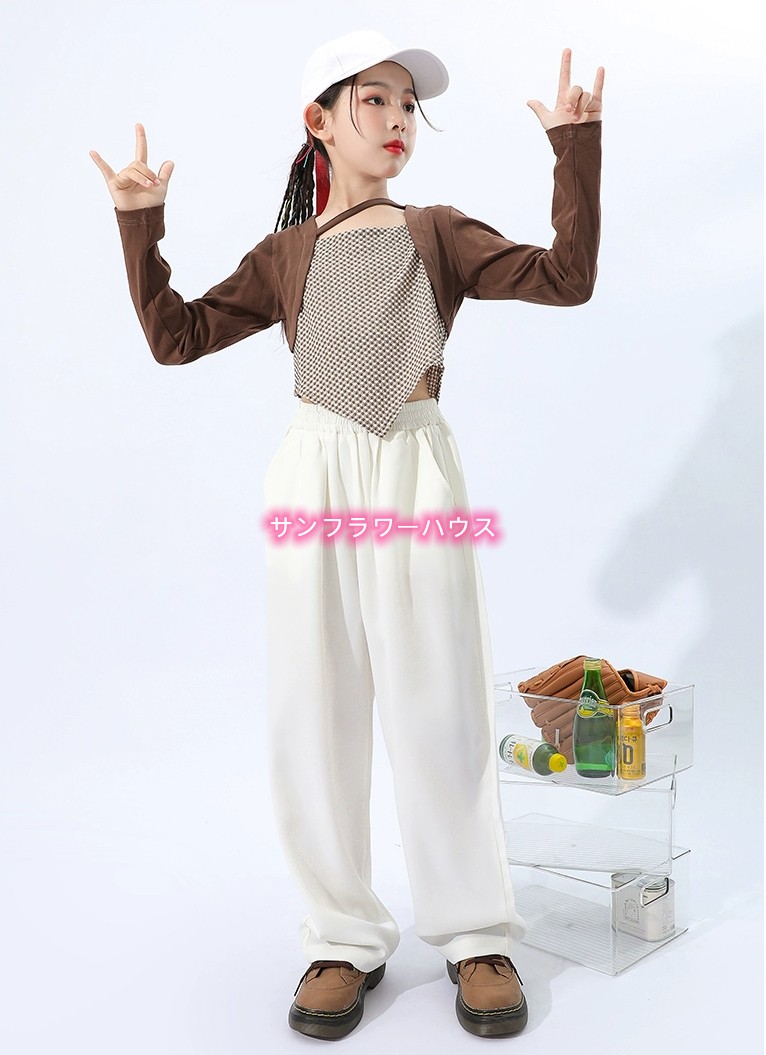 キッズダンス衣装 チアガール ヒップホップ 女の子 へそ出し トップス 舞台服発表会 キッズ ガールズ 練習着 韓国 パンツ 韓国 。 ダンス K-POP 応援団 