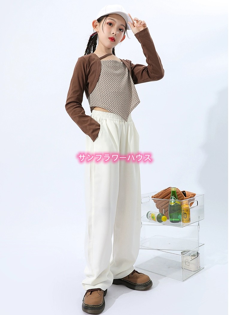 キッズダンス衣装 チアガール ヒップホップ 女の子 へそ出し トップス 舞台服発表会 キッズ ガールズ 練習着 韓国 パンツ 韓国 。 ダンス K-POP 応援団 