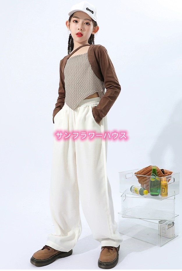 キッズダンス衣装 チアガール ヒップホップ 女の子 へそ出し トップス 舞台服発表会 キッズ ガールズ 練習着 韓国 パンツ 韓国 。 ダンス K-POP 応援団 
