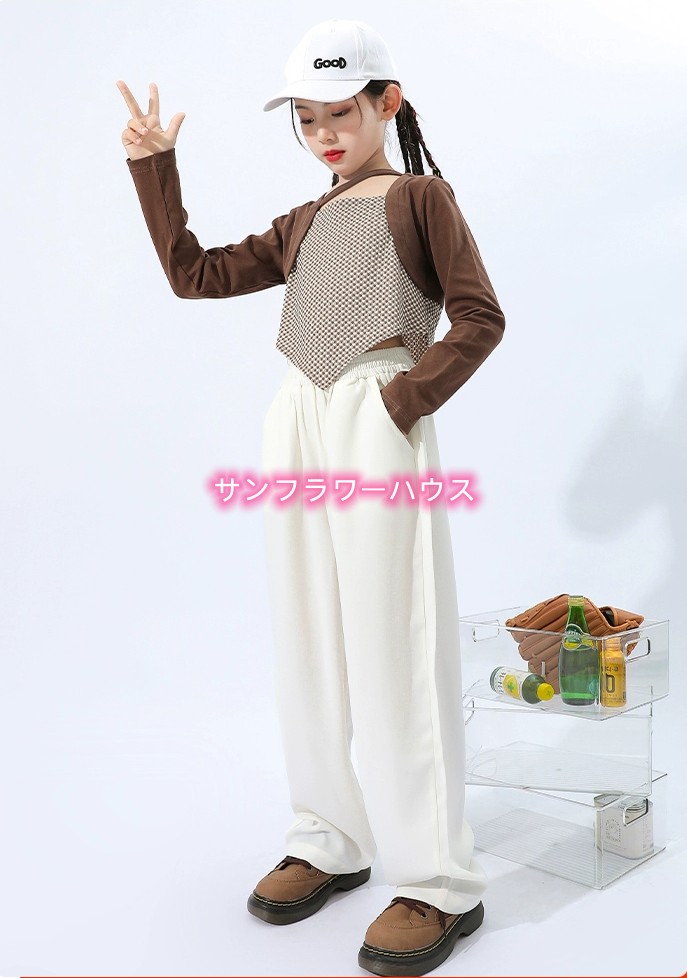 キッズダンス衣装 チアガール ヒップホップ 女の子 へそ出し トップス 舞台服発表会 キッズ ガールズ 練習着 韓国 パンツ 韓国 。 ダンス K-POP 応援団 