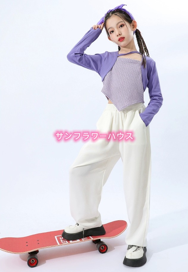 キッズダンス衣装 チアガール ヒップホップ 女の子 へそ出し トップス 舞台服発表会 キッズ ガールズ 練習着 韓国 パンツ 韓国 。 ダンス K-POP 応援団 