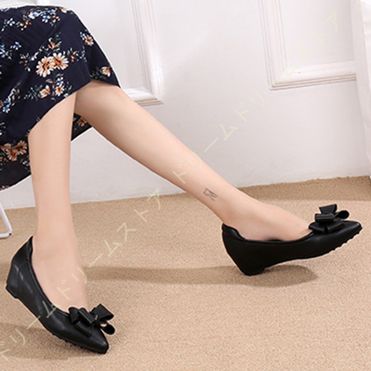 バレエ合わせやすい 通気性 婦人靴 ファッション クッション レディース ぺたんこ靴 5CM ウェッジパンプス ウェッジヒール 疲れにくい ハイヒール 