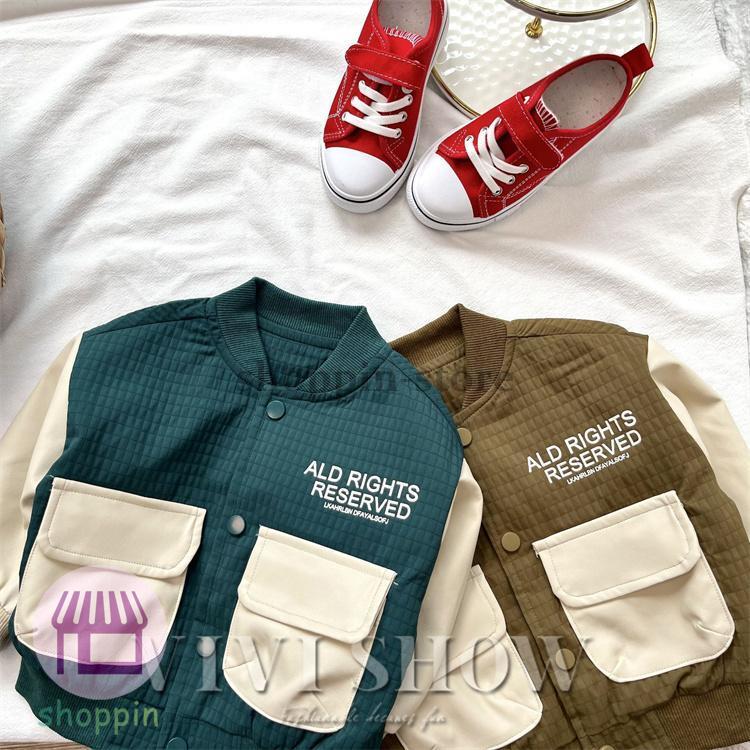 キッズ アウター 長袖 トップス シンプル カジュアル ポケット ゆったり 着やすい あわせやすい おしゃれ ジャンパー 動きやすい 