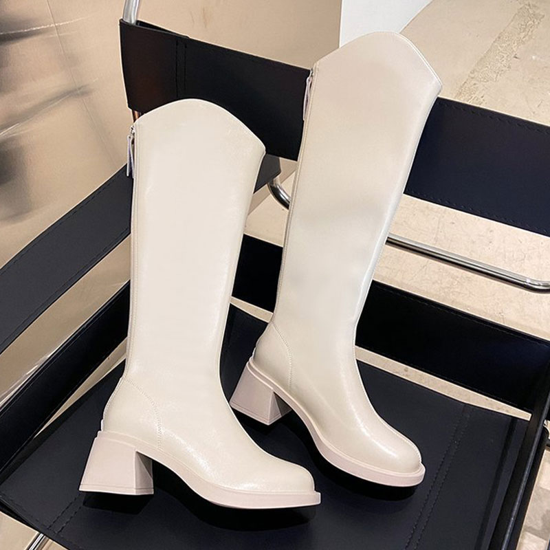 ロングブーツ レディース 靴 ブーツニット レースアップ ジョッキーブーツ 歩きやすい 痛くない フェイクレザー 厚底ブーツ韓国 防寒 合皮 