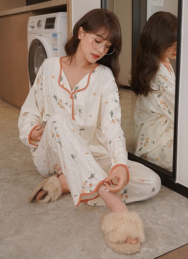 ルームウエア 上下セット 部屋着 花柄 春 長袖 かわいい 大きいサイズ 可愛い 着心地よい パジャマ オシャレ レディース ゆったり 秋 