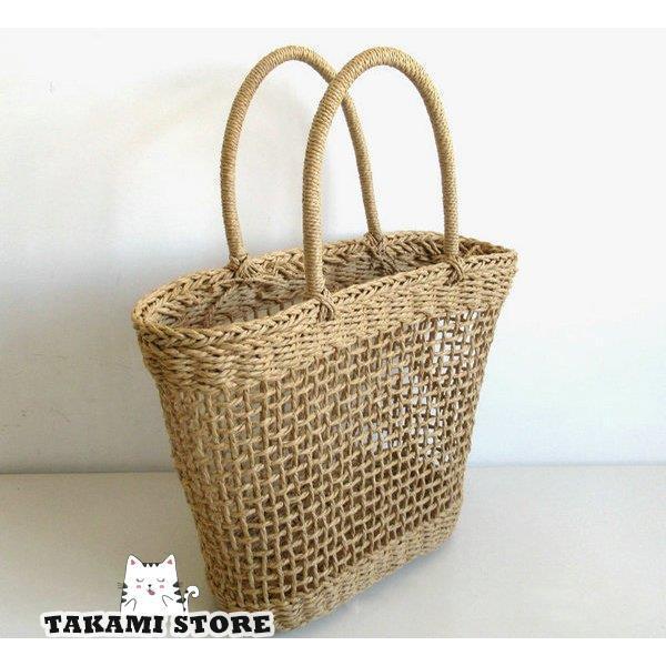 かごバッグ トート ハンドバッグ 手提げ レディース トートバッグ 軽量 マザーズ 肩掛け ママバッグ A4 草編みバッグビーチ 無地 大きめ ショルダーバッグ 