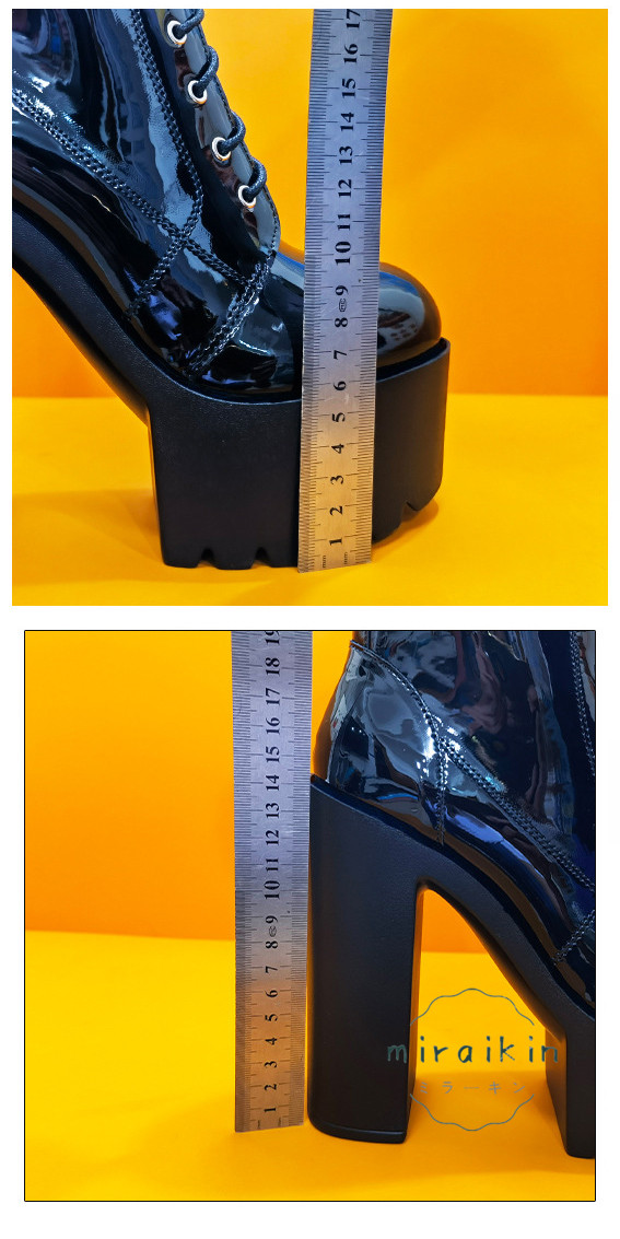 ブーツ レディース ミドルブーツ 履きやすい 痛くない 14CMヒール 22.5-26.5CM エナメル 仕事 太めヒール 厚底 通勤用 歩きやすい 黒 編み上げ 高見え 白 
