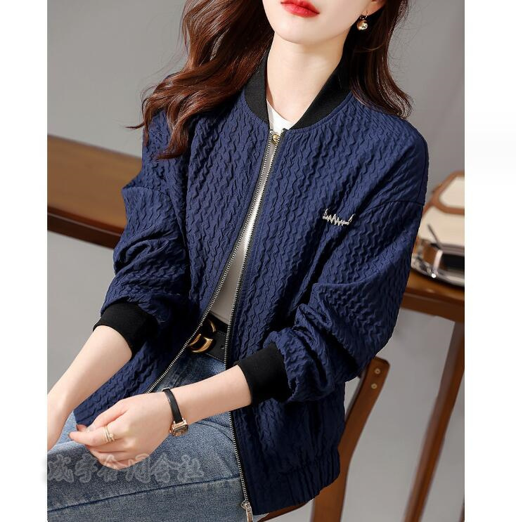 ノーカラージャケット レディース 長袖ジャケット アウター ブルゾン ジップアップ きれいめ 無地 合わせやすい 春秋 ファッション おしゃれ お洒落 