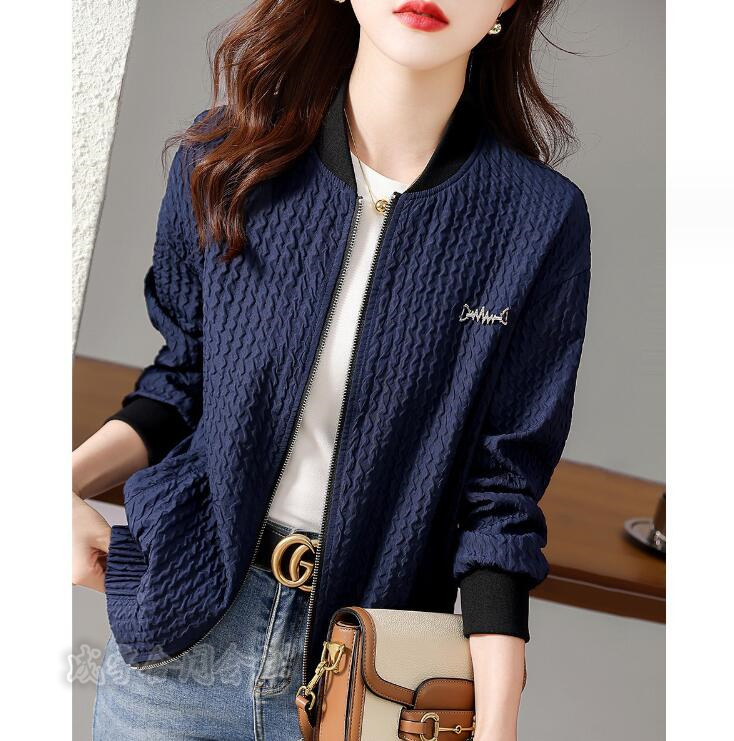 ノーカラージャケット レディース 長袖ジャケット アウター ブルゾン ジップアップ きれいめ 無地 合わせやすい 春秋 ファッション おしゃれ お洒落 