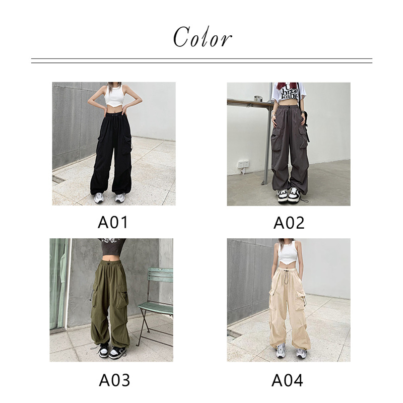 カーゴパンツ レディース ミリタリーパンツ ワイドパンツ ウエストゴム テーパードパンツ 美シルエット ヒップホップ ダンス衣装 ゆったり ロング丈 