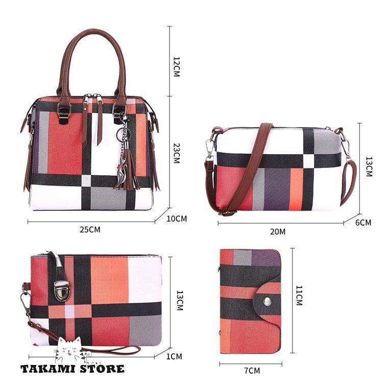 4つセット トートバッグ レディース ショルダーバッグ 3WAYハンドバッグ ファッション 斜め掛け ファッション 肩掛け 通勤用バッグ 鞄 大 かばん シンプル 