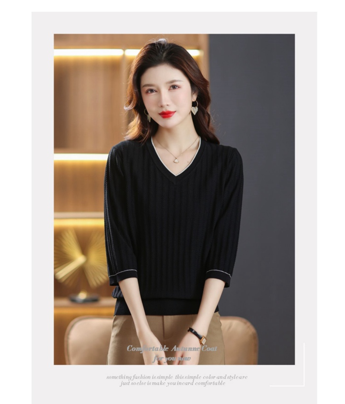 ニットTシャツ レディース ニット 薄手 通気性 七分袖 女性 トップス 無地 おしゃれ 通勤 春 ファッション Vネック Tシャツ 秋 カジュアル 