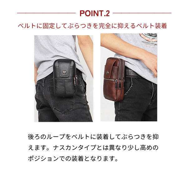 送料無料 スマホバック ウエストバック ショルダーバッグ メンズ ベルトポーチ ファスナー付き コンパクト 通勤通学 スマホ収納 耐摩 ショルダー付 