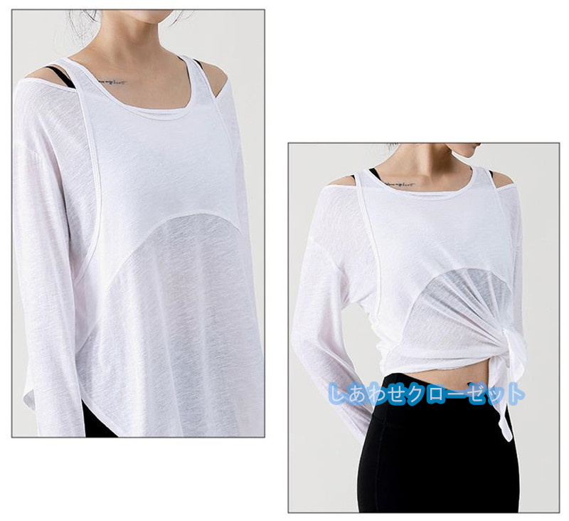 ヨガウェア レディース トップス 長袖 Tシャツ ホットヨガ ランニングウェア フィットネス 速乾 スポーツウェア かわいい おしゃれ 吸汗 