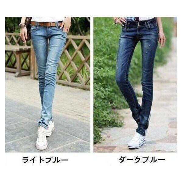 スキニーパンツ レディース デニム ストレッチ ジーンズ ジーパン 着痩せ カジュアル ダメージ加工 レギパン 美脚 ロング丈 ローライズ デニムスキニー 