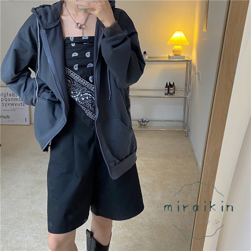 ジップレディース 長袖 ジップアップ無地 フード付きスウェット トップス ライトアウター ゆったり 通勤通学 おしゃれ 送料無料 カジュアル 