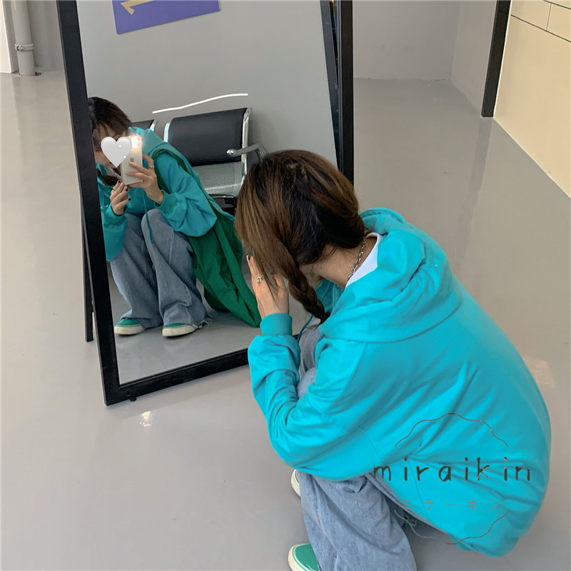 ジップレディース 長袖 ジップアップ無地 フード付きスウェット トップス ライトアウター ゆったり 通勤通学 おしゃれ 送料無料 カジュアル 