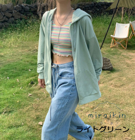 ジップレディース 長袖 ジップアップ無地 フード付きスウェット トップス ライトアウター ゆったり 通勤通学 おしゃれ 送料無料 カジュアル 