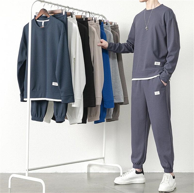 セットアップ メンズ 長袖 ワッフル 上下セット ジャージ ロングパンツ トレーナー スポーツ ルームウェア 秋 運動用 部屋着 
