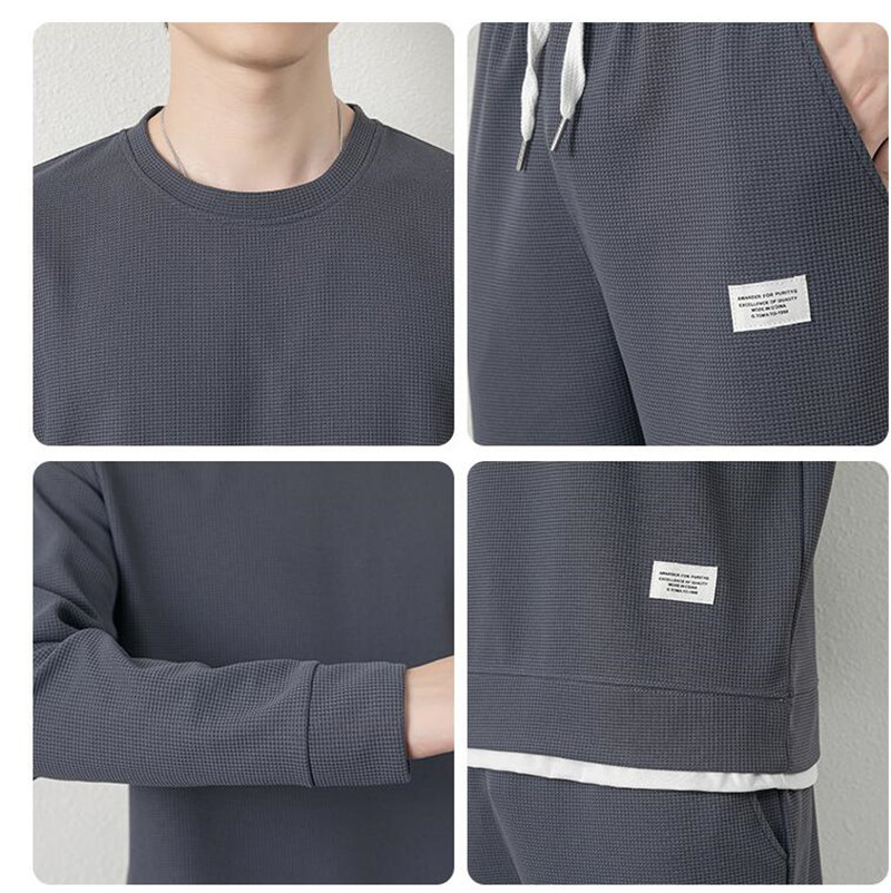 セットアップ メンズ 長袖 ワッフル 上下セット ジャージ ロングパンツ トレーナー スポーツ ルームウェア 秋 運動用 部屋着 