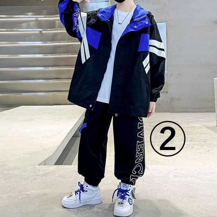 小学生 男の子 セットアップ マウンテンパンツ 2点セット セットアップ 韓国 春秋 スポーツ 子ども キッズ ジュニア ダンス 子供服 